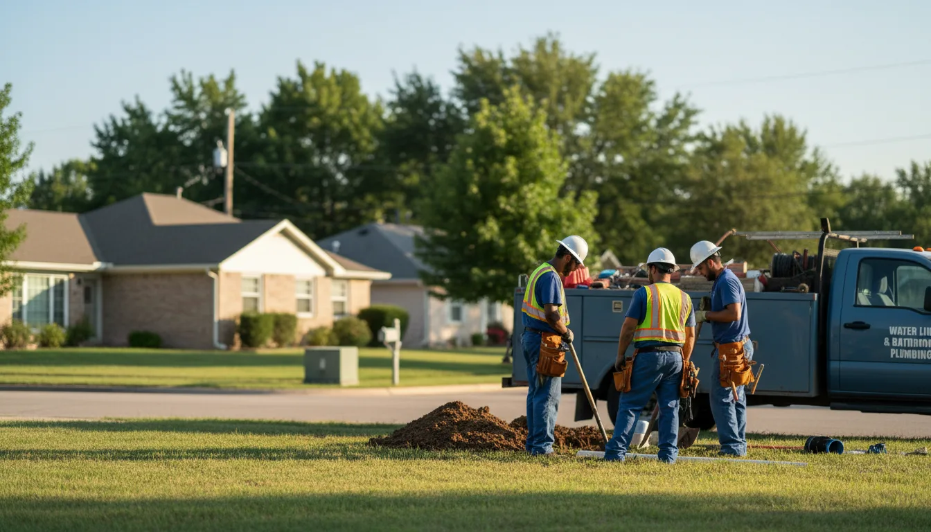 Residential water line and bathroom plumbing service in Rantoul, KS